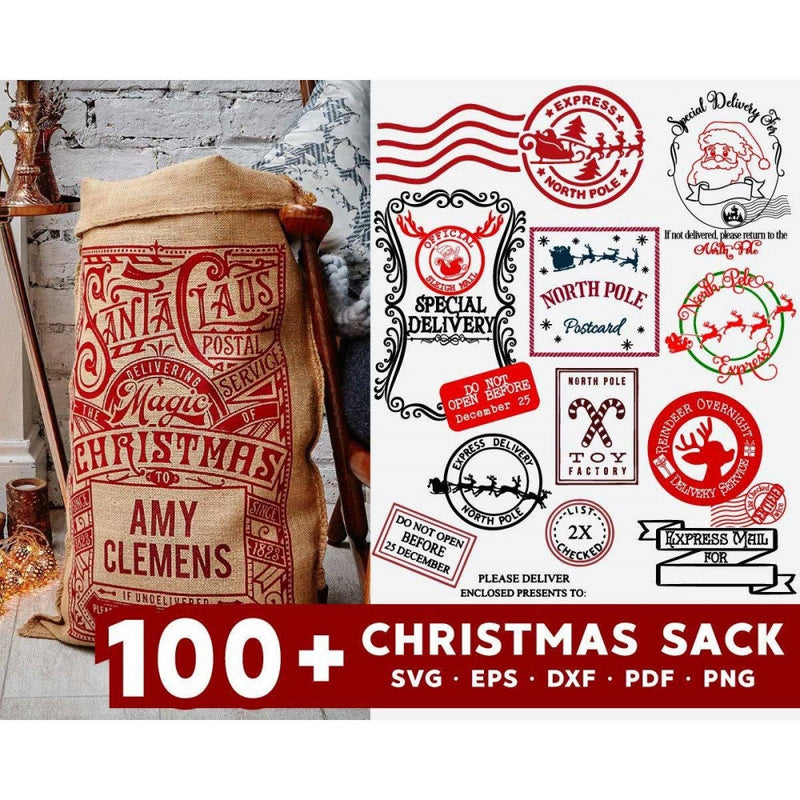 100+ Santa sack svg bundle