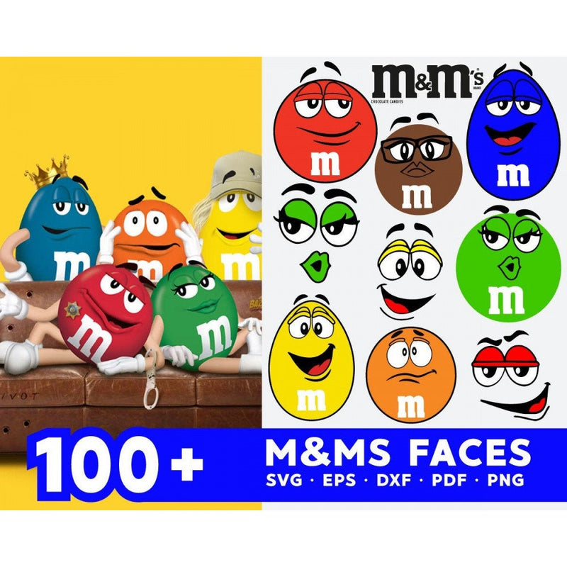 100+ Mandms faces svg bundle