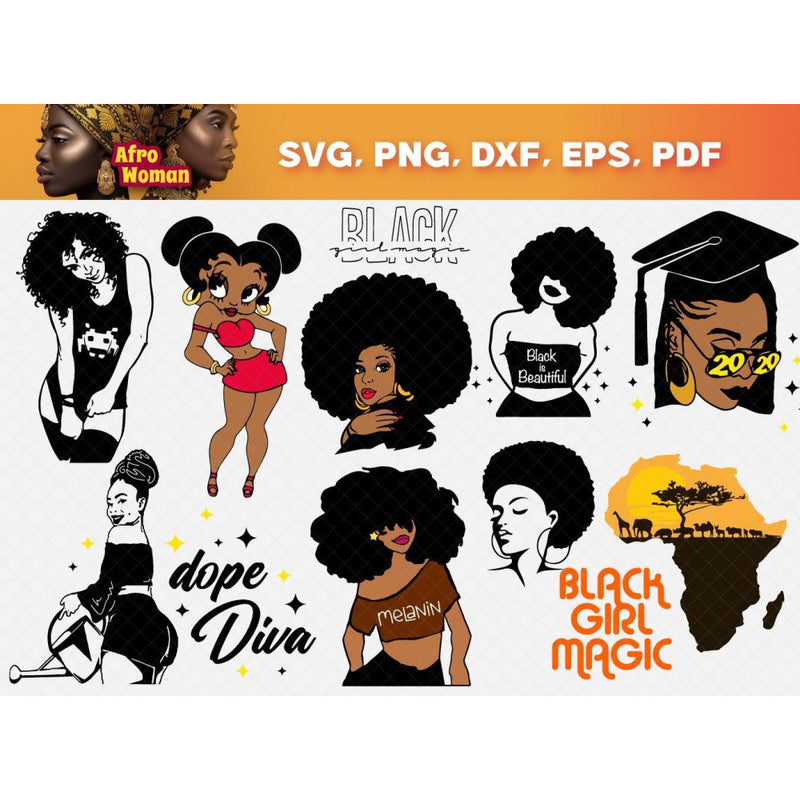 100+ Afro woman svg bundle