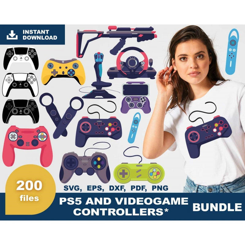 200+ Videogame controllers svg bundle