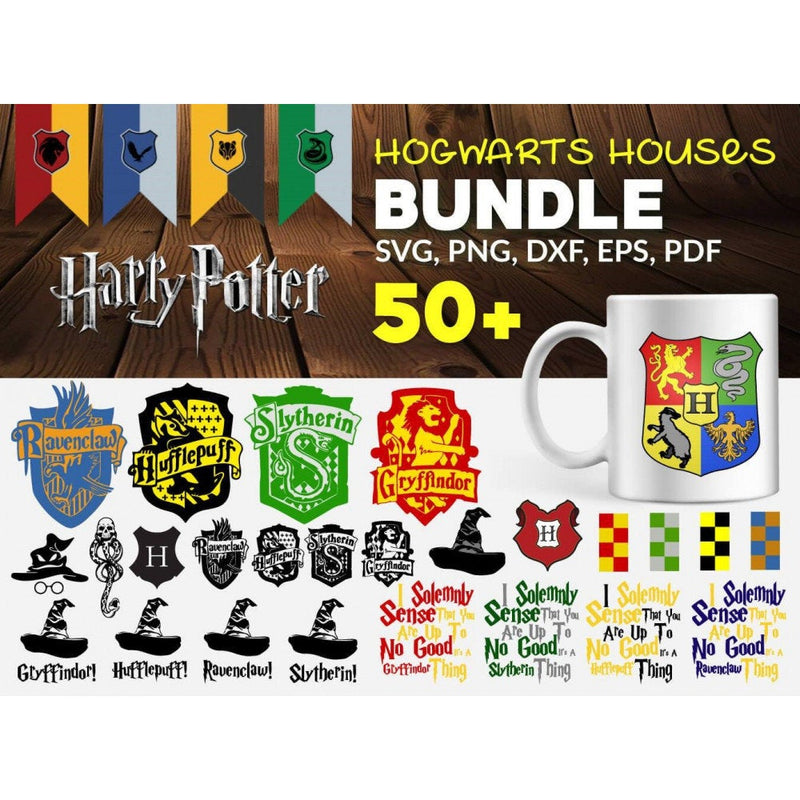 50+ Harry Potter hogwarts houses svg bundle