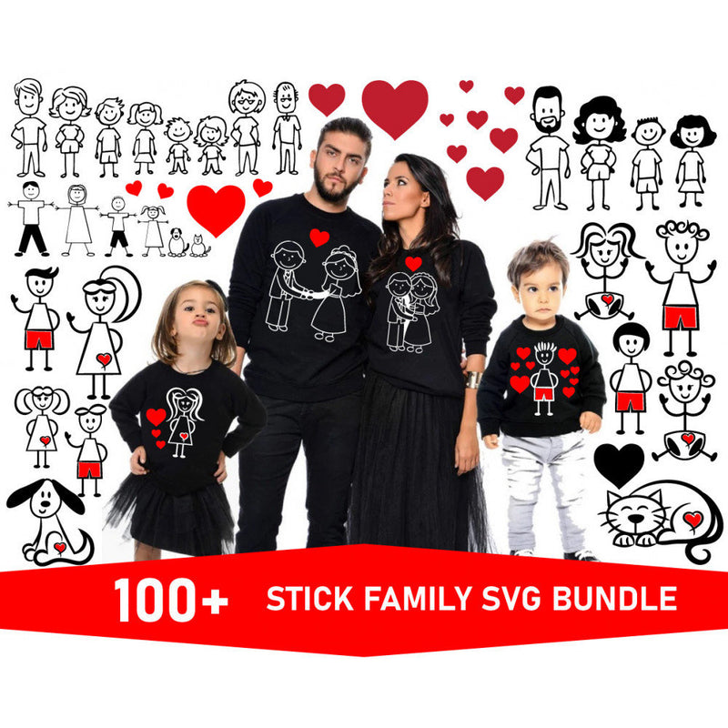 100+ Stick family svg bundle