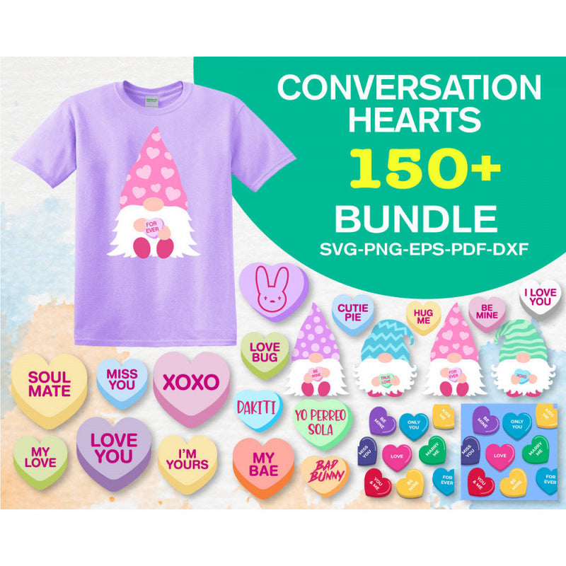 150+ Conversation hearts svg bundle