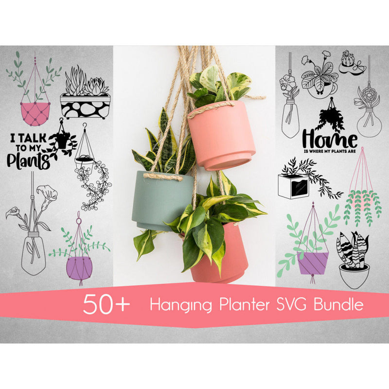 50+ Hanging planter svg bundle