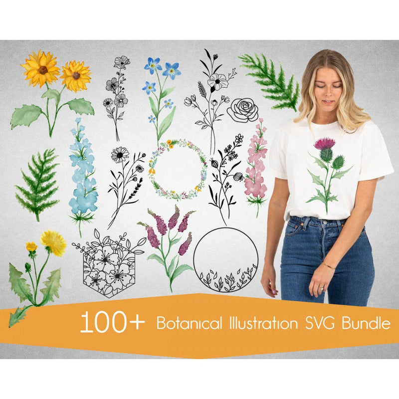 100+ Botanical illustration svg bundle