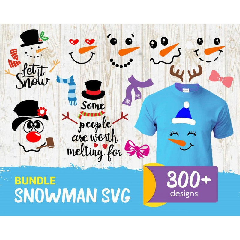 300+ SNOWMAN SVG BUNDLE