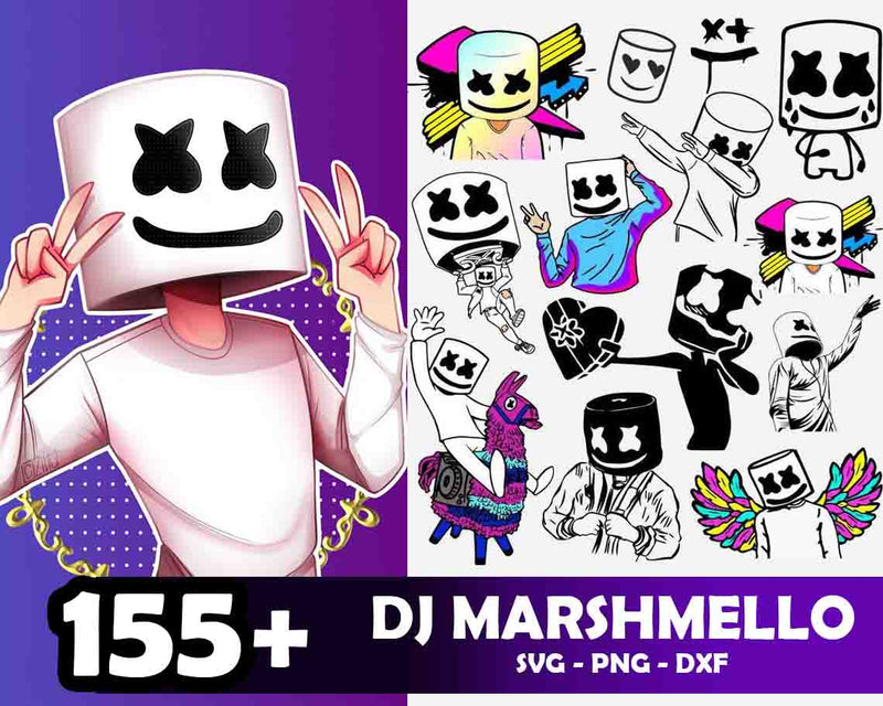 155+ DJ Marshmello SVG Bundle