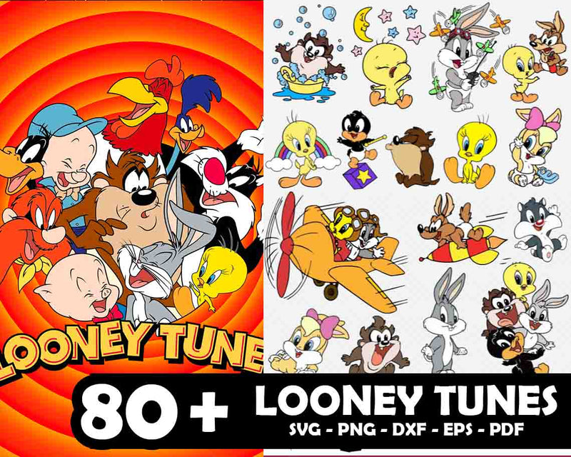 80+ Looney Tunes SVG Bundle
