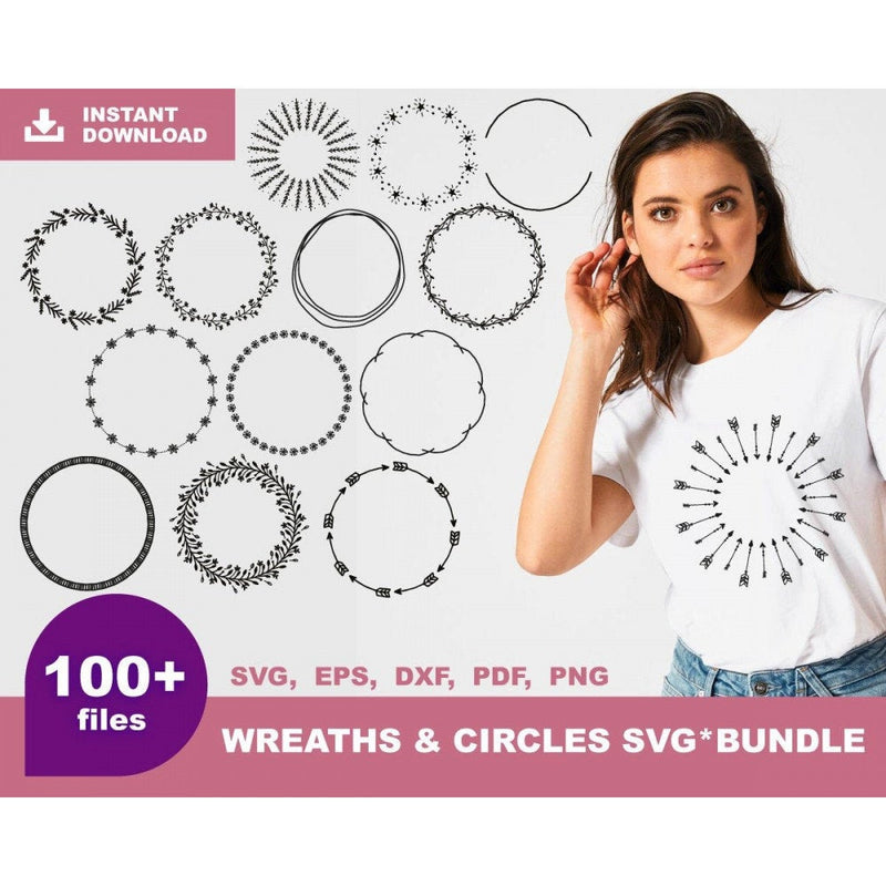 100+ Wreaths and circles svg bundle