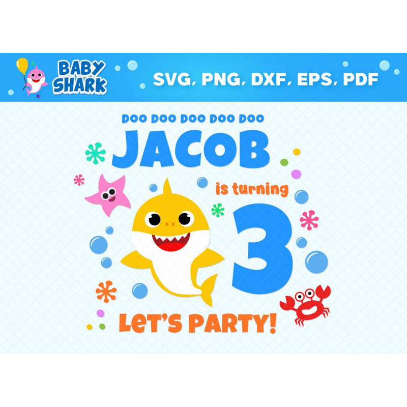 3+ BABY SHARK PARTY SvG