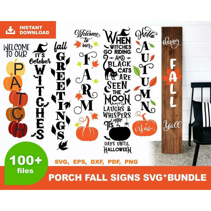 100+ Fall porch sign svg bundle