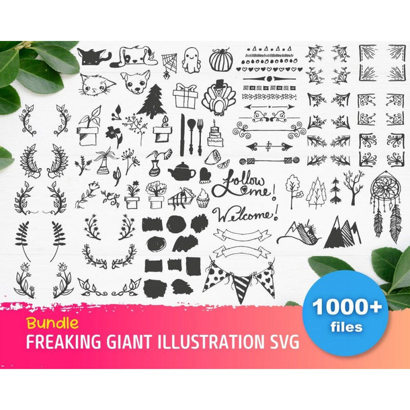 1000+ Freaking giant illustration svg bundle