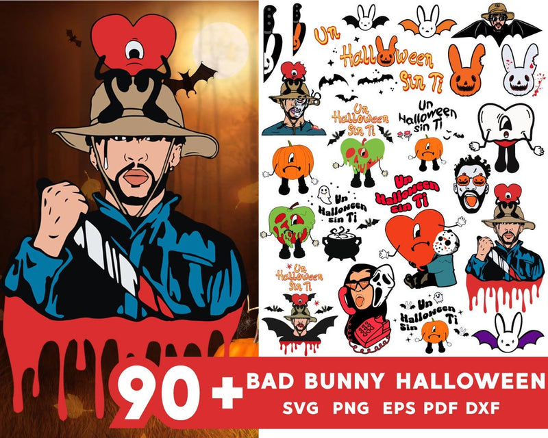 90+ BAD BUNNY Halloween Svg Bundle V1